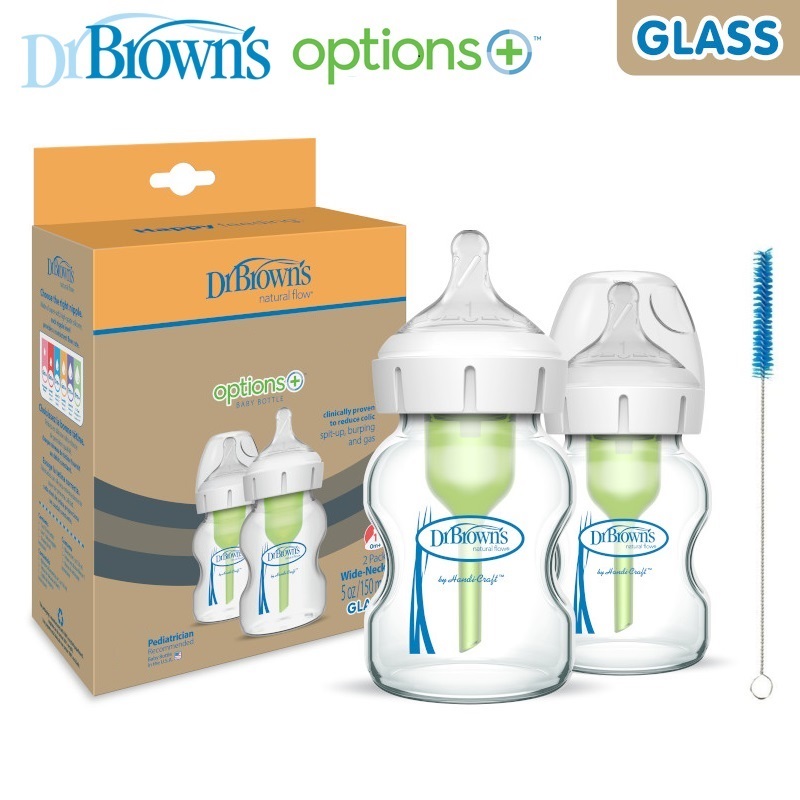 닥터브라운 와이드넥 옵션스 플러스 유리젖병 2P, 150ml, 1개 40,200원