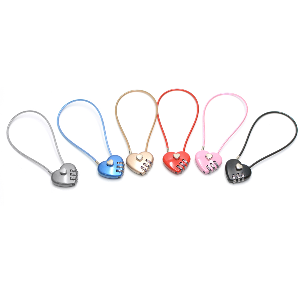H스토어 하트모양 다이얼 와이어 자물쇠 30cm 비밀번호 캐비닛 락커 잠금 다이얼, 1개 6,400원