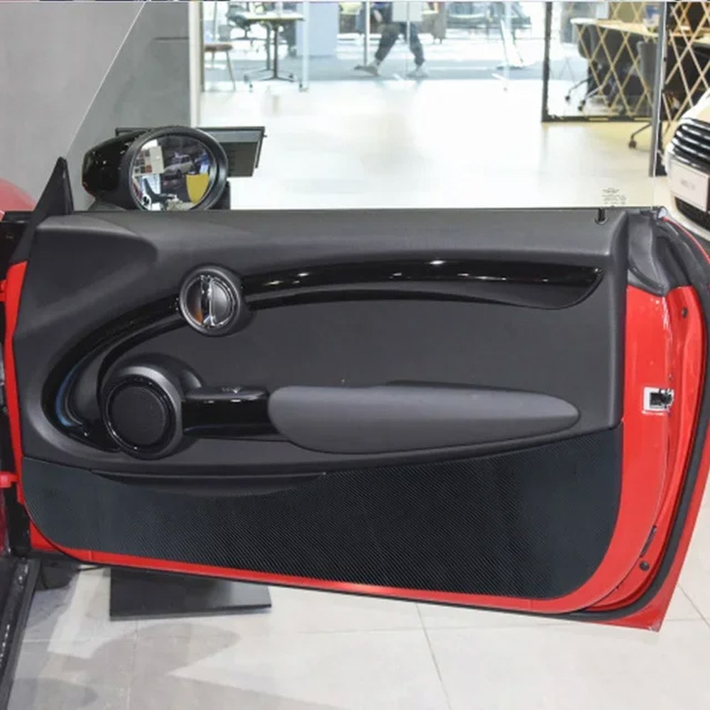 탄소 섬유/가죽 스티커 자동차 내부 도어 패널 보호 미니 쿠퍼 F55 F56 R56 R60 F54 F60 용 안티 킥 필름 스티커 22,600원