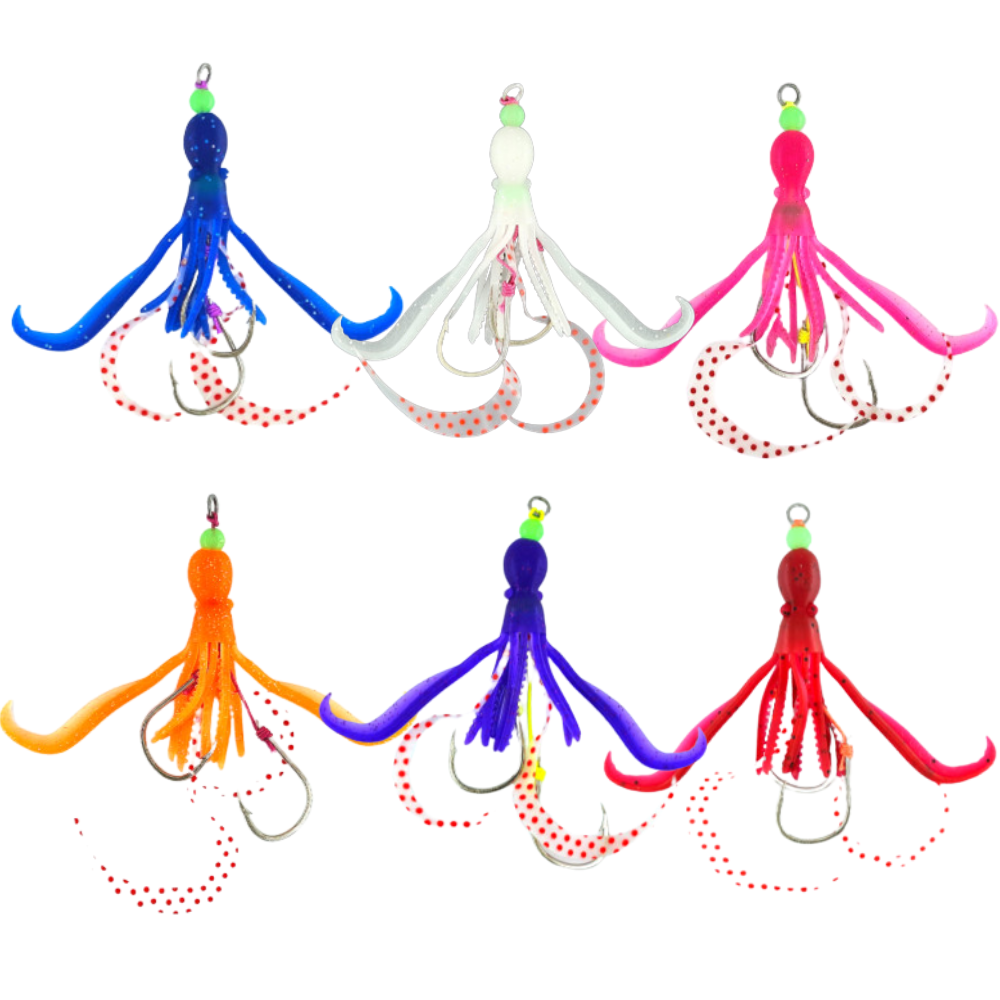 프리미엄 타코 웜 대구라바 농타 UV 심해 더블 훅 24호 6종 셋트, 6개 19,900원