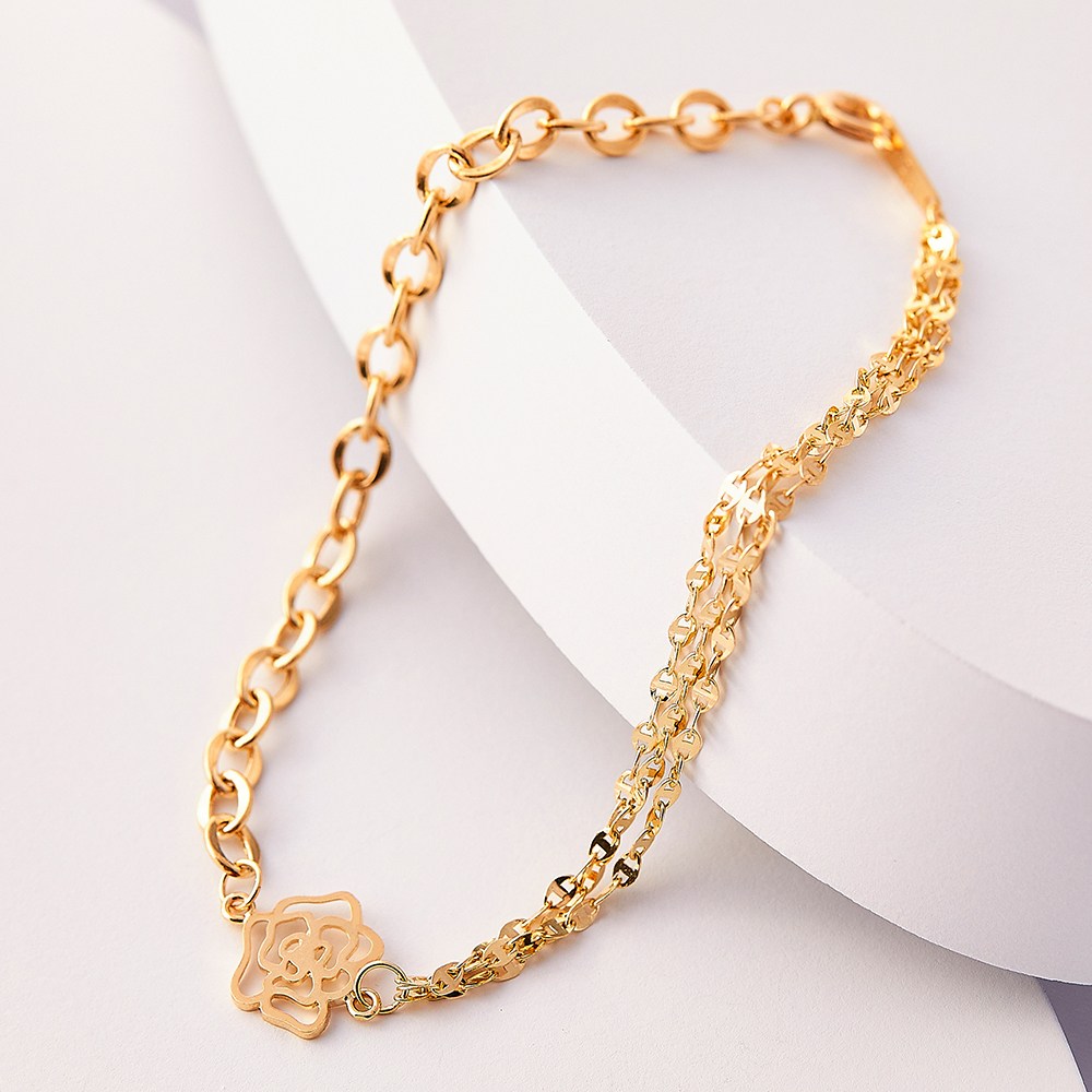 엘렌쥬얼리 14K 하프 할로우 프리모 비바 체인 금 팔찌 354,000원