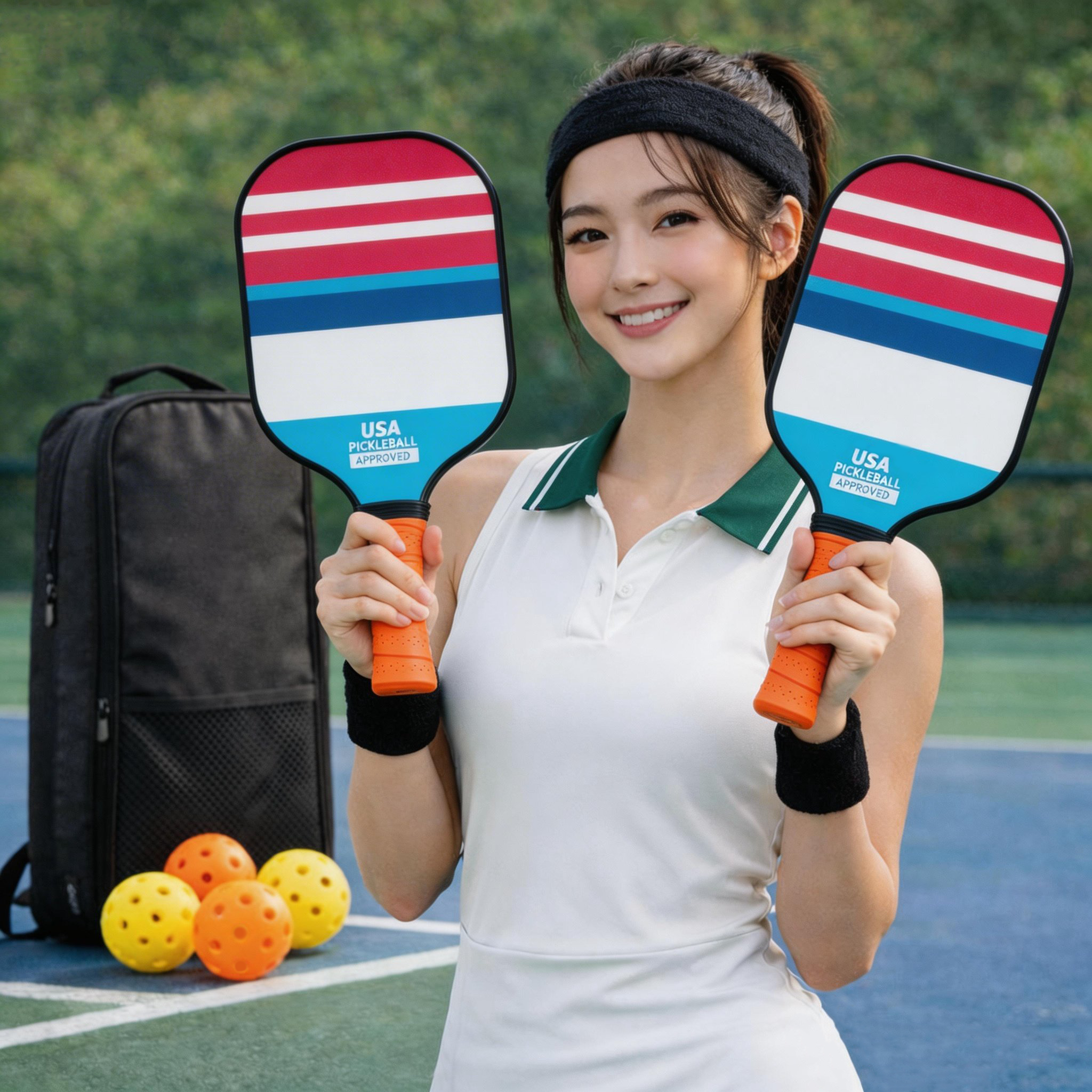 마비에르 MAVIER 피클볼 패들 Pickleball 파이버글라스 라켓 세트 USAPA 공인, 1세트, 블루&레드 46,900원