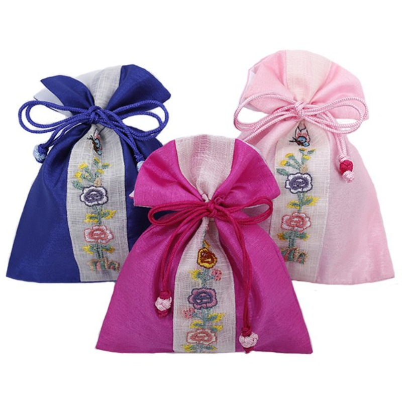 율아시아 실크 자수 복주머니 선물주머니 답례품포장, 소 x 1개(랜덤발송) 950원