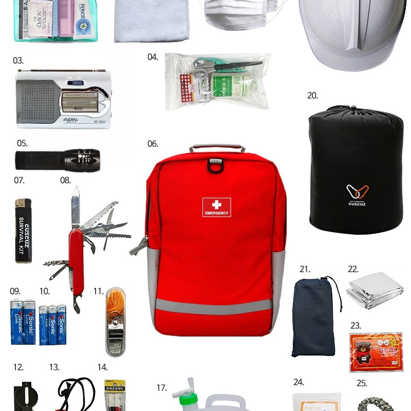 생존가방 재난 지진가방 생존배낭+ 27종풀세트 비상용구급함 비상시필요한 모든제품 안전배낭 야외활동 등산 캠핑시 필수품 74,390원