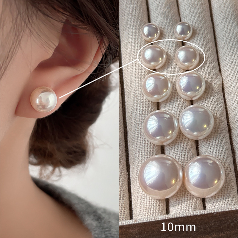 GLBO14k 진주귀걸이 핑크빛 반짝이는 S925은침천연 담수 진주 귀걸이 10mm ERH4W 22,800원