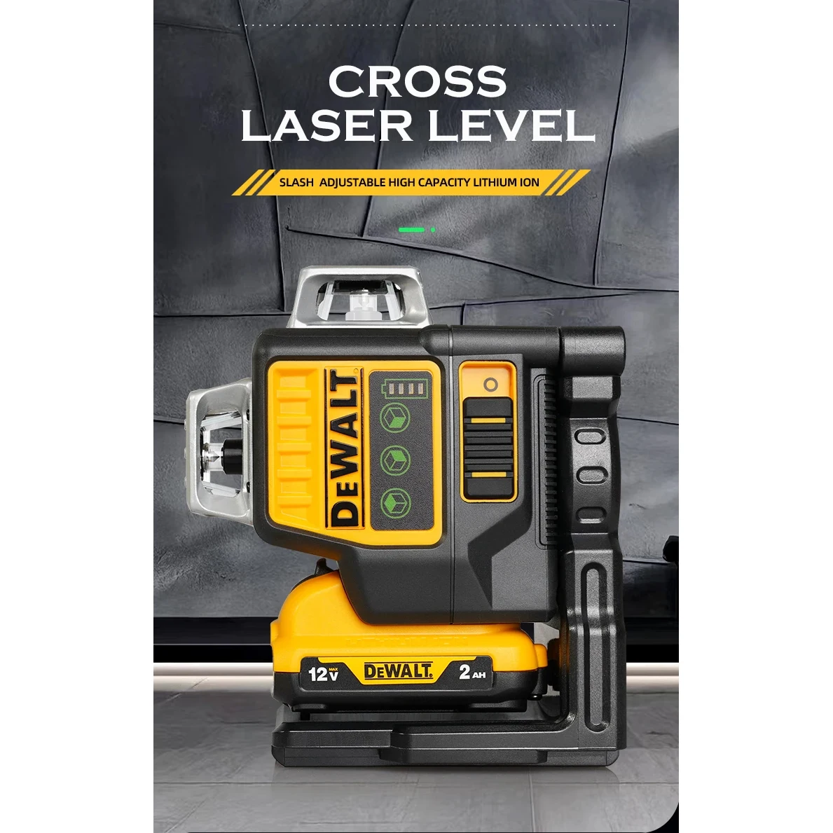 Dewalt DW089LG 12 라인 전문 레이저 레벨 녹색 빔 라인 12V 리튬 배터리 360 수평 수직 크로스 야외 도구 102,000원