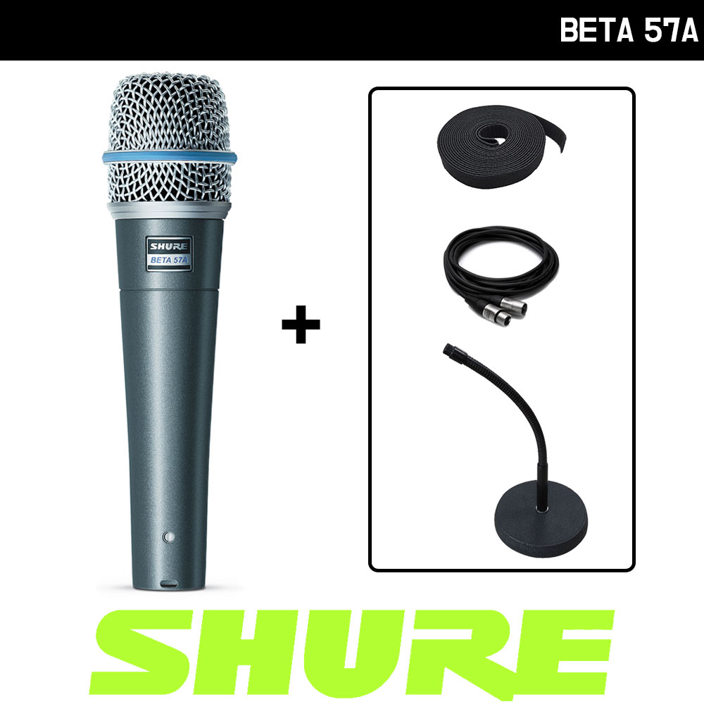 SHURE BETA57A 유선 마이크 슈어 보컬용 다이나믹 마이크 케이블 자바라 스탠드 패키지 [벨크로3M증정] 248,000원