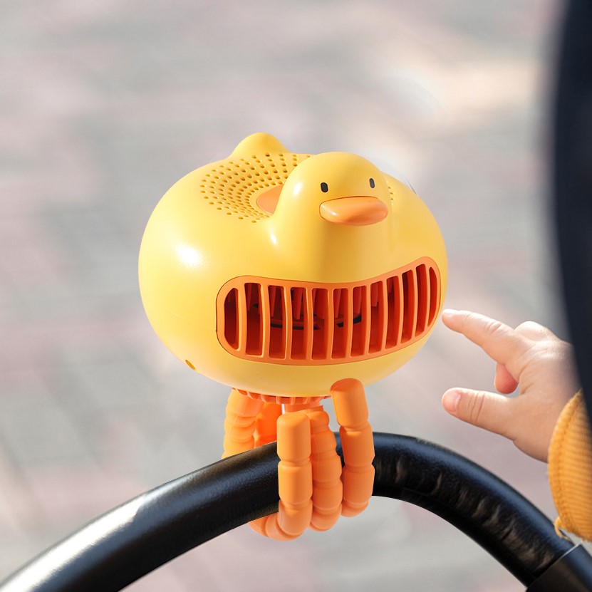 모두스마일 유모차선풍기 24h작동 어린이KC인증 국내최대용량6000mAh, 노랑 오리, 1개 40,800원