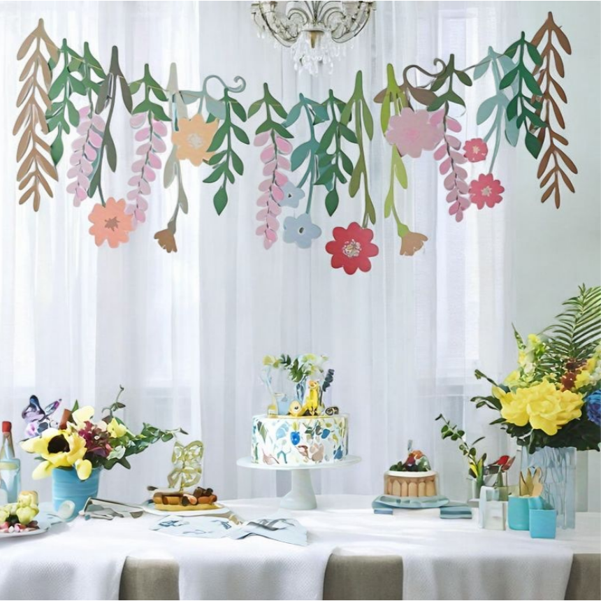 양면 꽃잎 파티 가랜드 컬러풀 야생화 리스 데코 배너 결혼식 생일 브라이덜 샤워 장식 11,000원