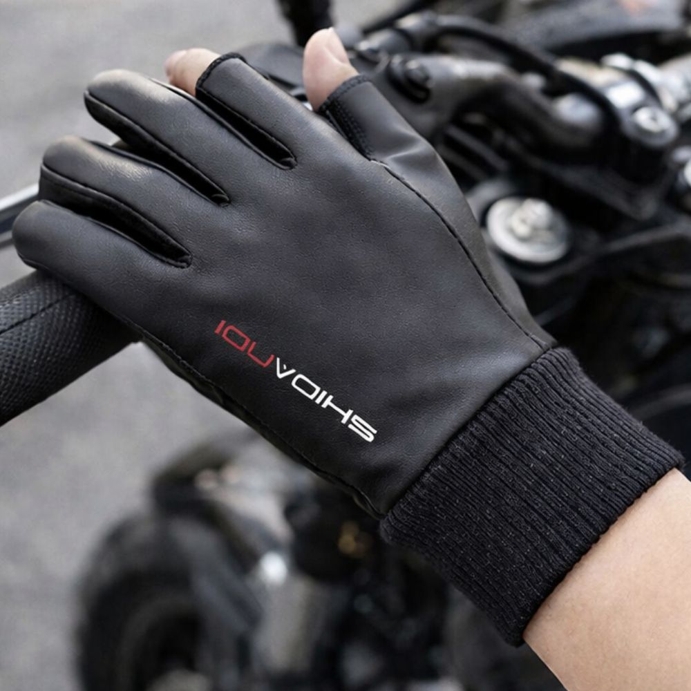 브오미 오토바이 방한 가죽장갑, 블랙 8,900원
