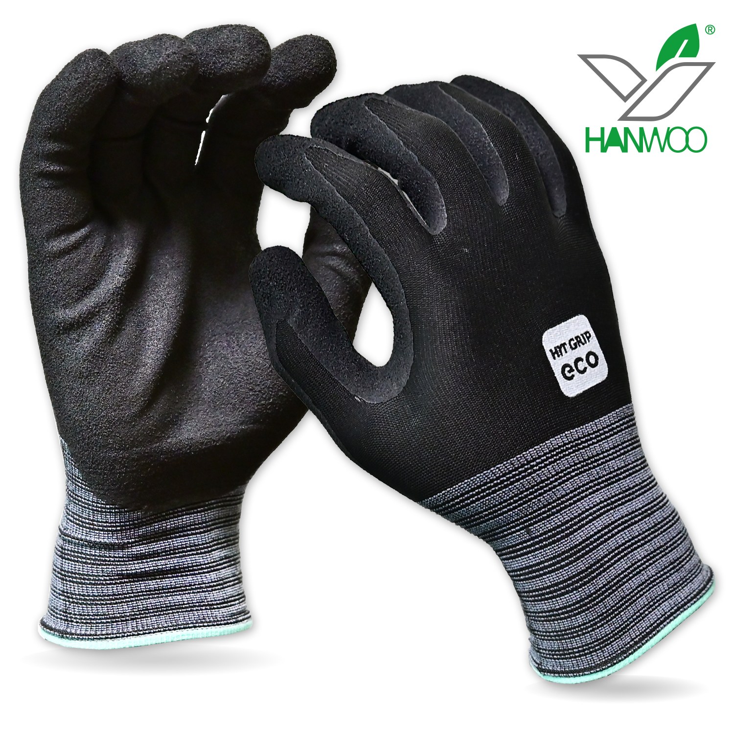 한우 히트그립 에코 천연라텍스 마이크로폼 코팅장갑 현장 레저 다목적, 4세트, 블랙 11,500원
