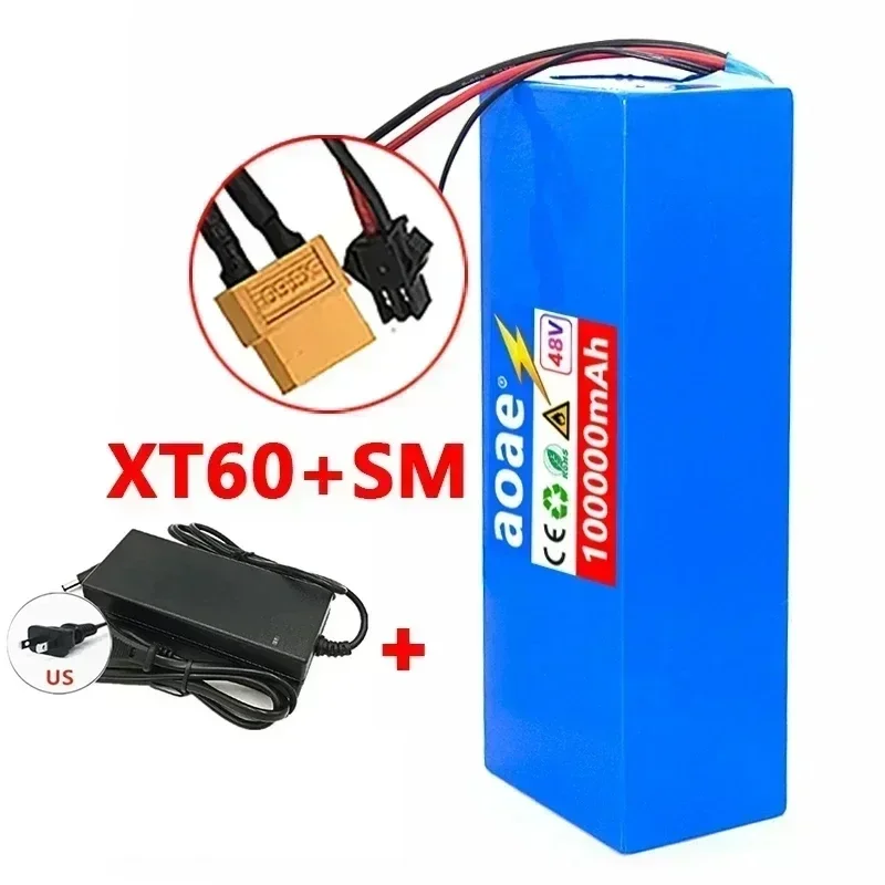 새로운 48V 25ah 100AH 리튬 이온 배터리 팩 13S5P 21700 0-1500W 모터 내장형 BMS 충전식 EUUS 면세 120,600원
