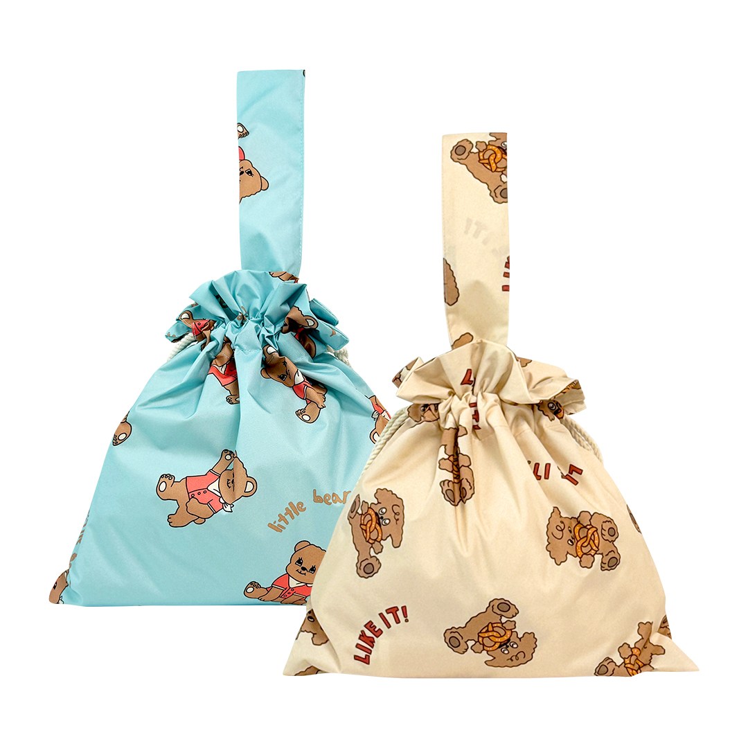 아이주 방수 어린이집 준비물 파우치 기저귀파우치 끈파우치 2종 세트, A 프레첼+리틀베어 22,900원