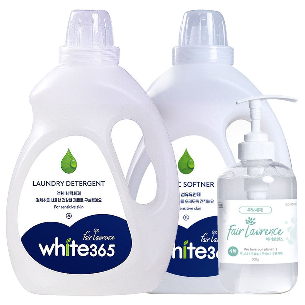 페어로렌스 화이트365 3종 세트상품-세탁세제+섬유유연제+주방세제 43,900원