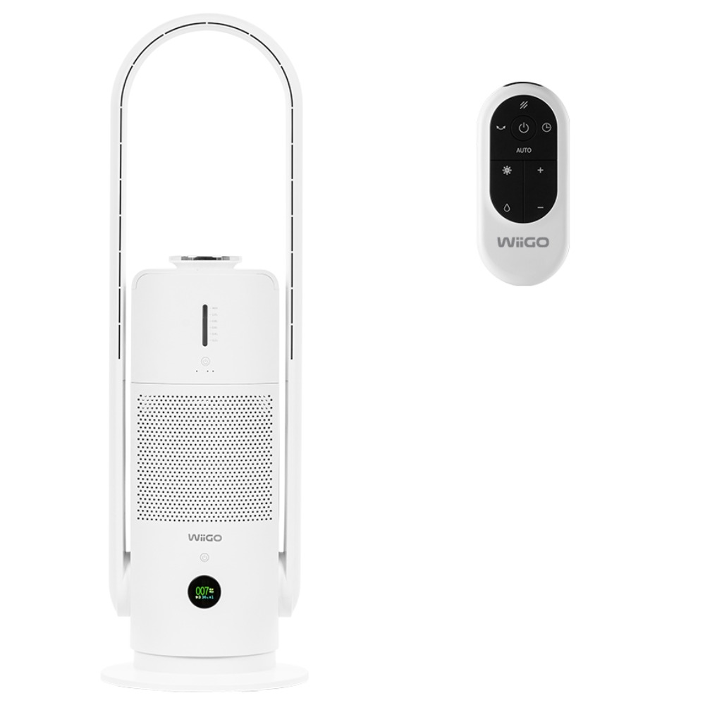 위고 올인원 팬타워 청정가습기 공기청정기 UV살균 화이트 앱연동 간편세척 가정용 사무실용 인테리어 활용 습도조절 초음파식 사계절용, WH-FNAH (화이트) 159,000원