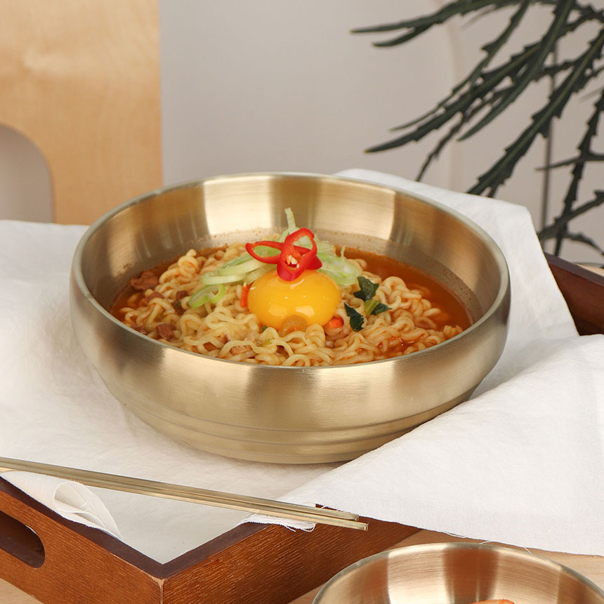 마스테인-티타늄 금빛 접시 GD-001 금색 스텐 식기 세트, 업소용 이중 찬기 그릇 (한식,한정식,양식 면기 용기) 13,100원