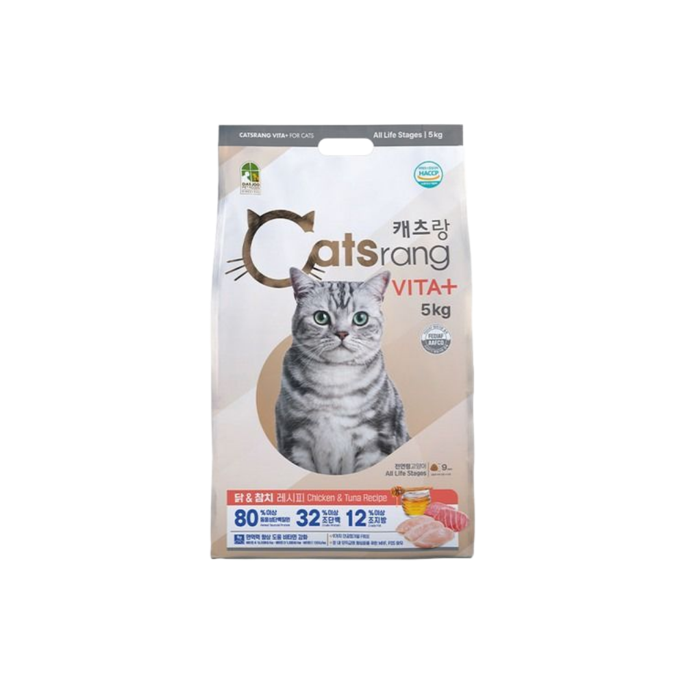캐츠랑 비타플러스 전연령 고양이 사료 건식, 닭+참치, 5kg, 1포 21,640원