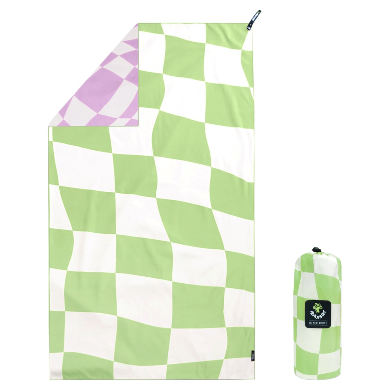 4몬스터 체커보드 비치타월 80 x 160 cm, 메론, 1개 34,000원