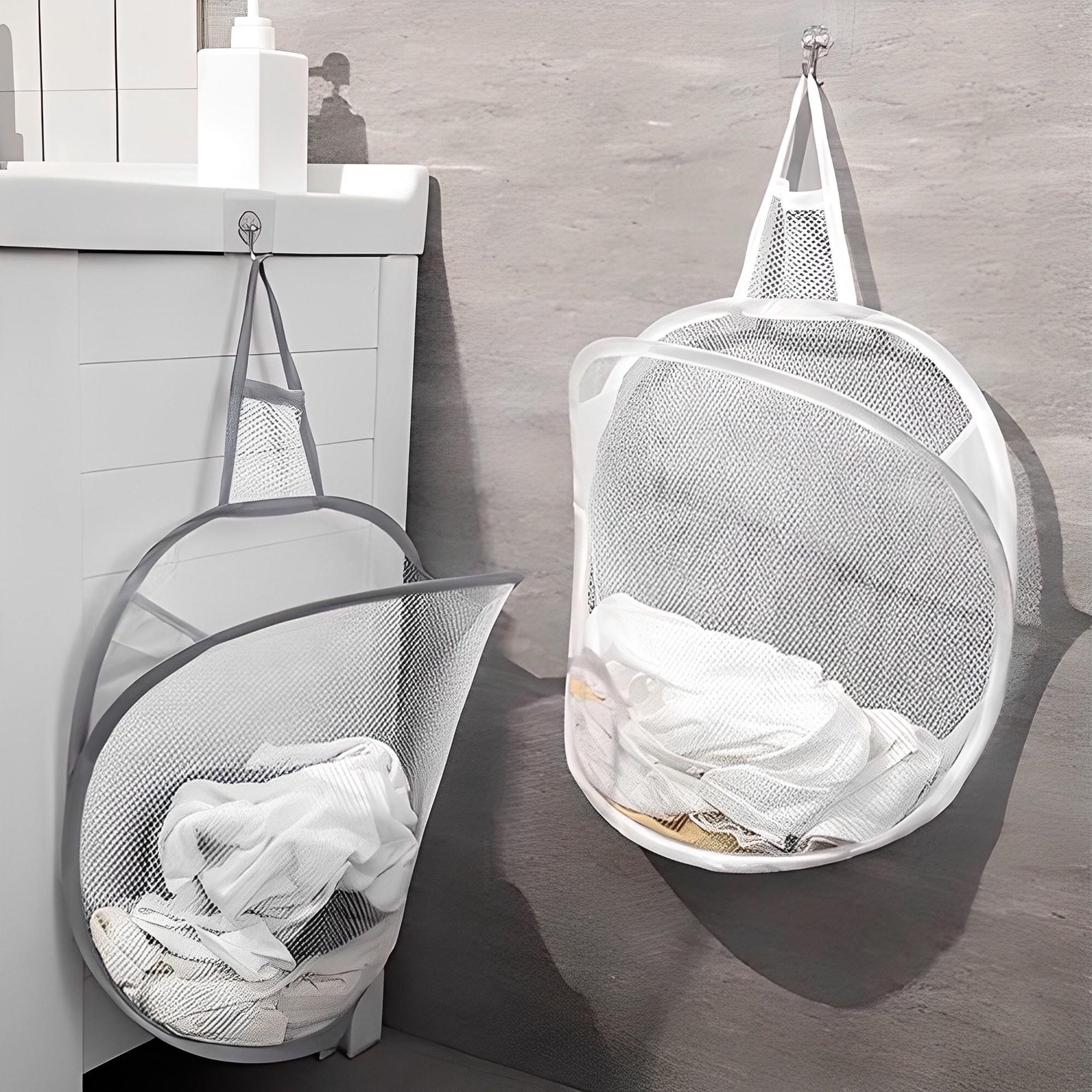 다용도 세탁실 틈새공간 걸이식 메쉬 빨래망 욕실장난감 캠핑햄퍼 건조망 접이식 통풍 5,390원