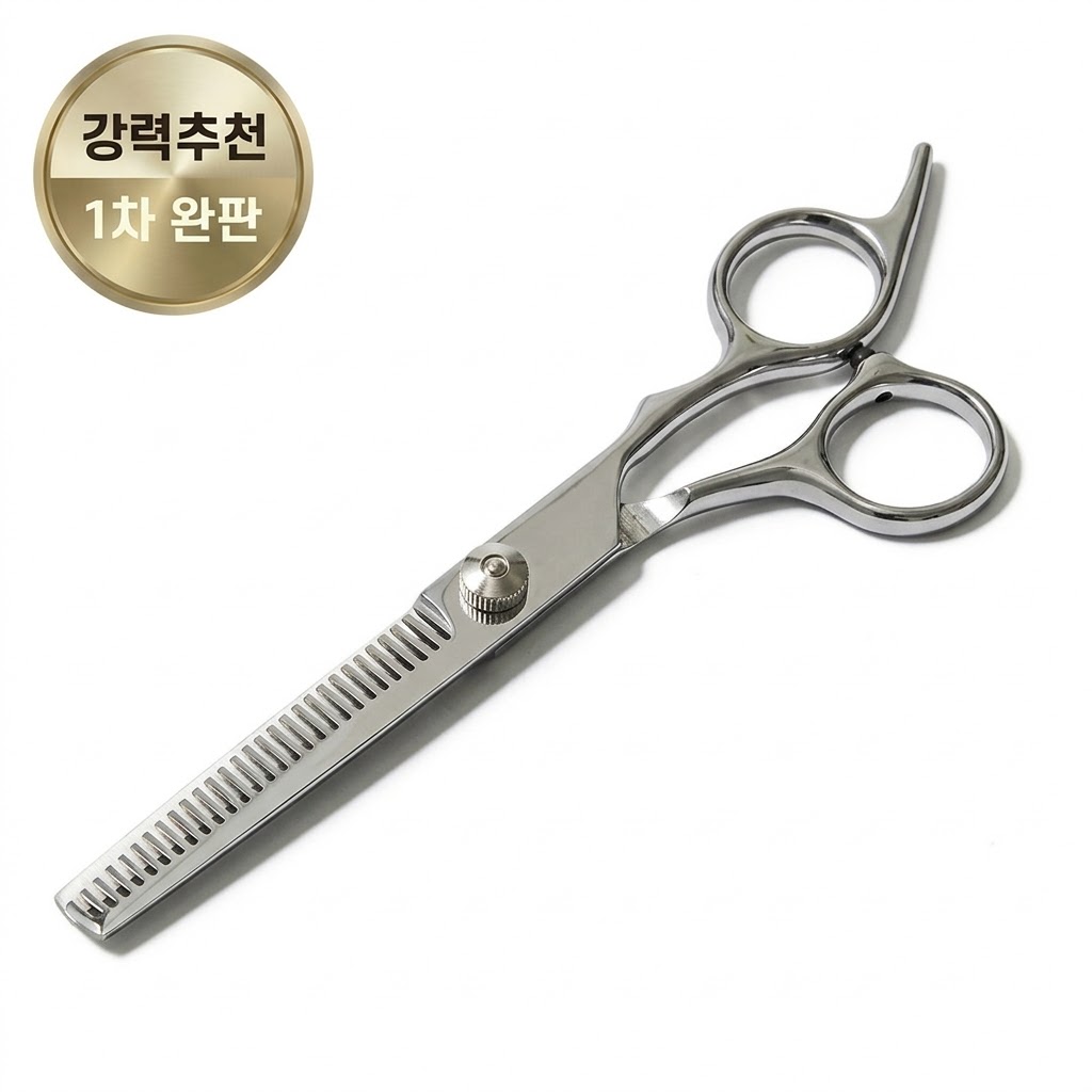 타니아홈 홈케어 헤어 미용 틴닝 숱가위, 1개, 실버 15,300원