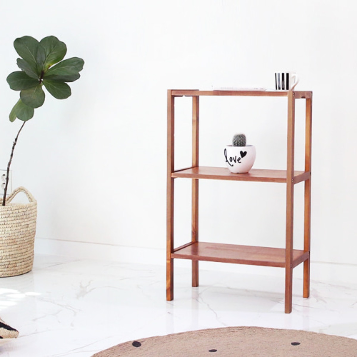 벤트리 브라운 원목 3단 벤치선반 3size 화분선반 다육이선반, 50cm (가로) 59,000원