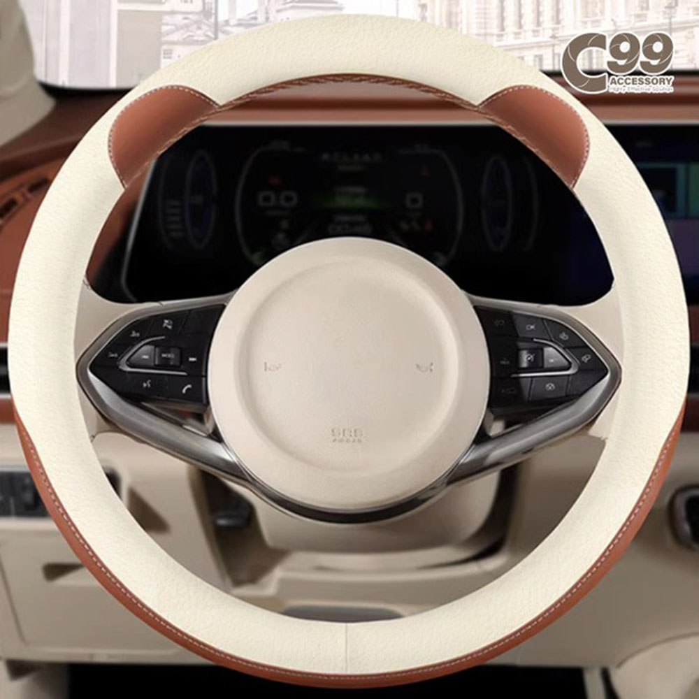 C99 투톤 곰돌이 자동차 핸들커버 370mm~380mm 공용 차량 인테리어 포인트 핸들카바 16,900원