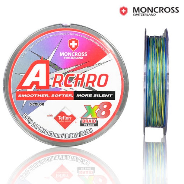 몽크로스 아크로 200M 오색 8합사 낚시줄 테프론코팅, 1개, 오색 53,100원