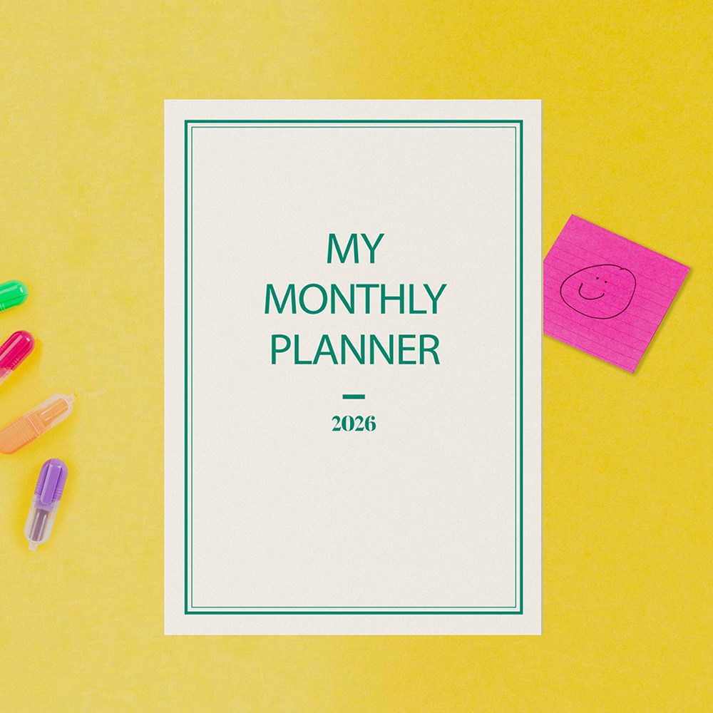 보아스넷 2026 먼슬리 플래너 만년형 클래식 월간 일정 관리 기록 업무용 A4 대형 다이어리 캘린더, 1권 6,500원