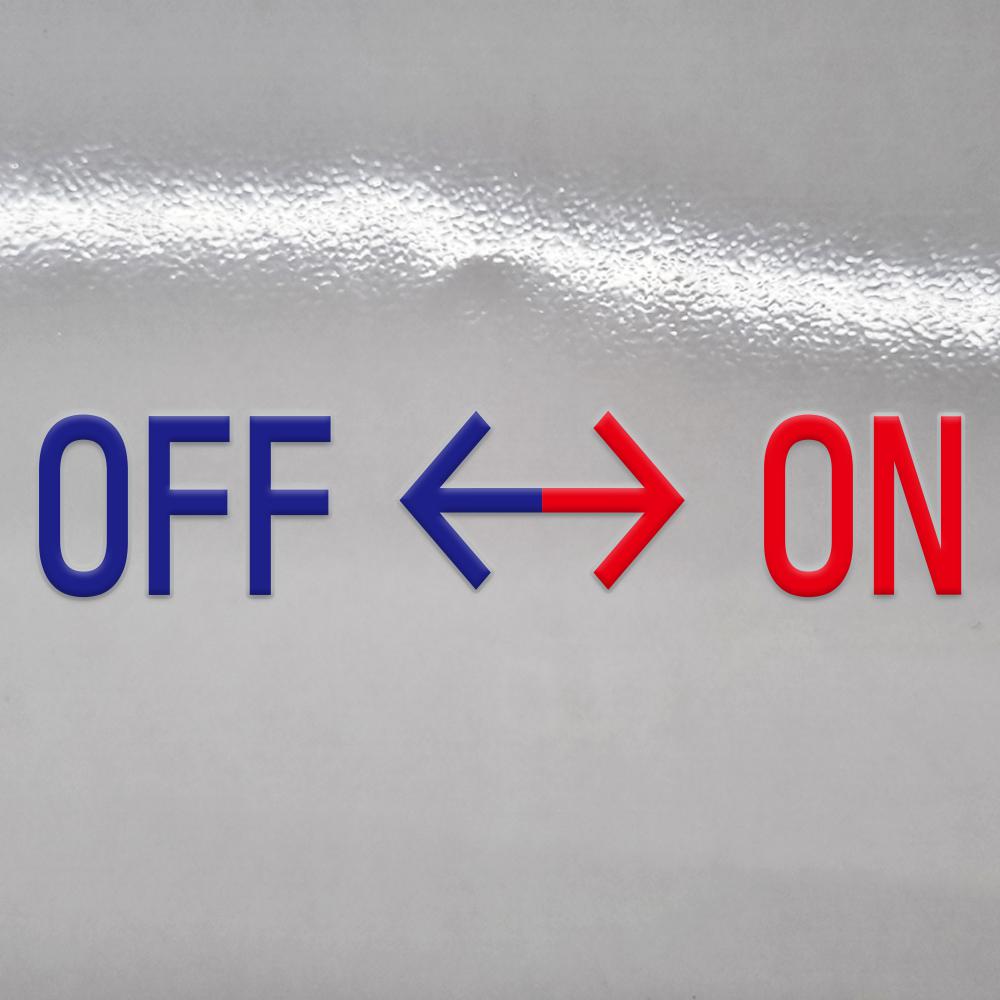 ON OFF 온오프 글씨 글자 DTF 각인 돔보 전사 엠보 판박이 스티커 100x20mm 2,400원