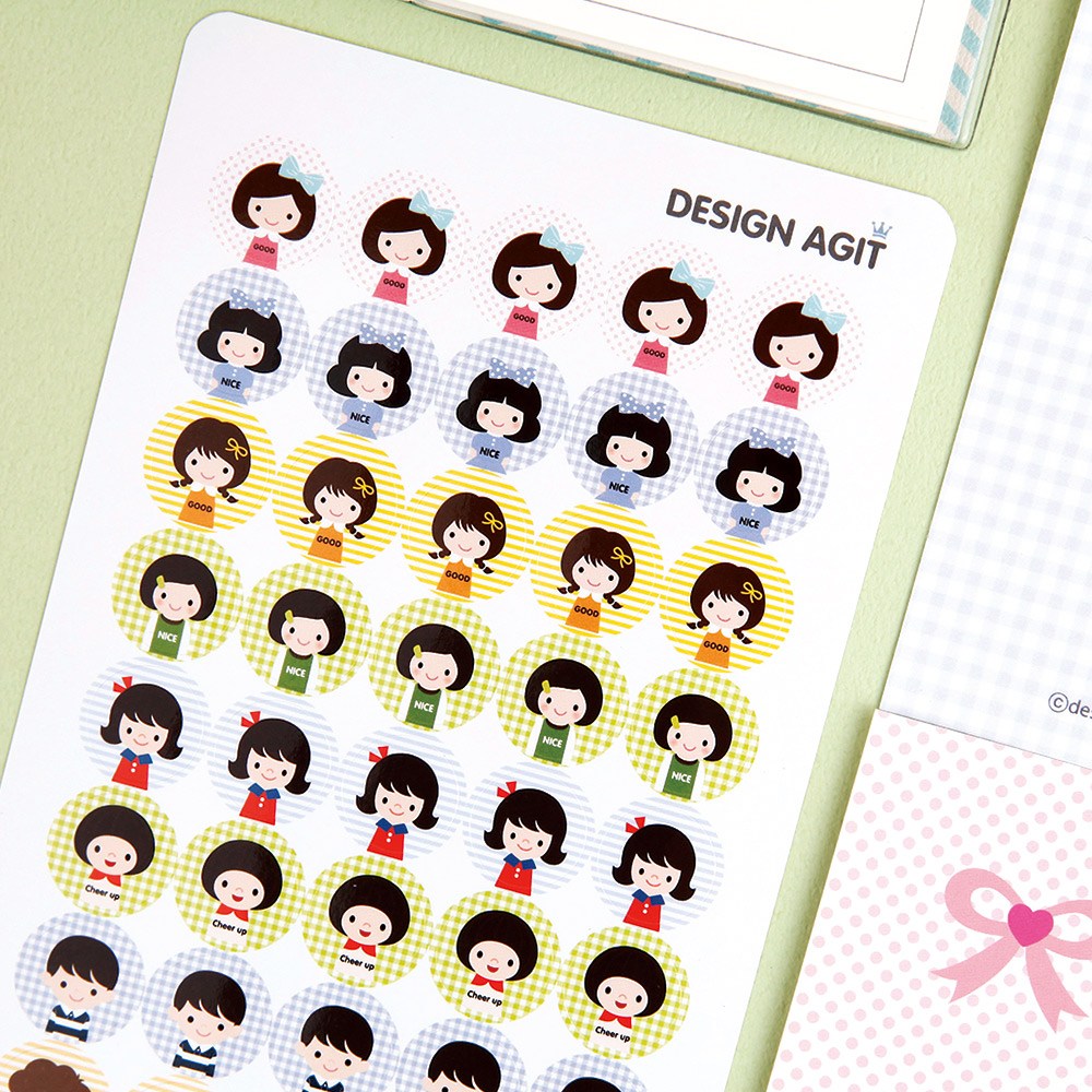 디자인아지트 기성 칭찬스티커프리미엄15mm, 아이들, 1세트 13,000원