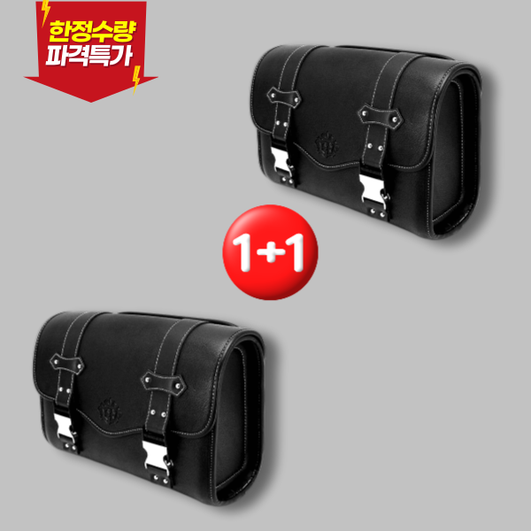 명품수입 바이크 오토바이 방수 가죽 사이드백 리어백, 블랙 64,900원