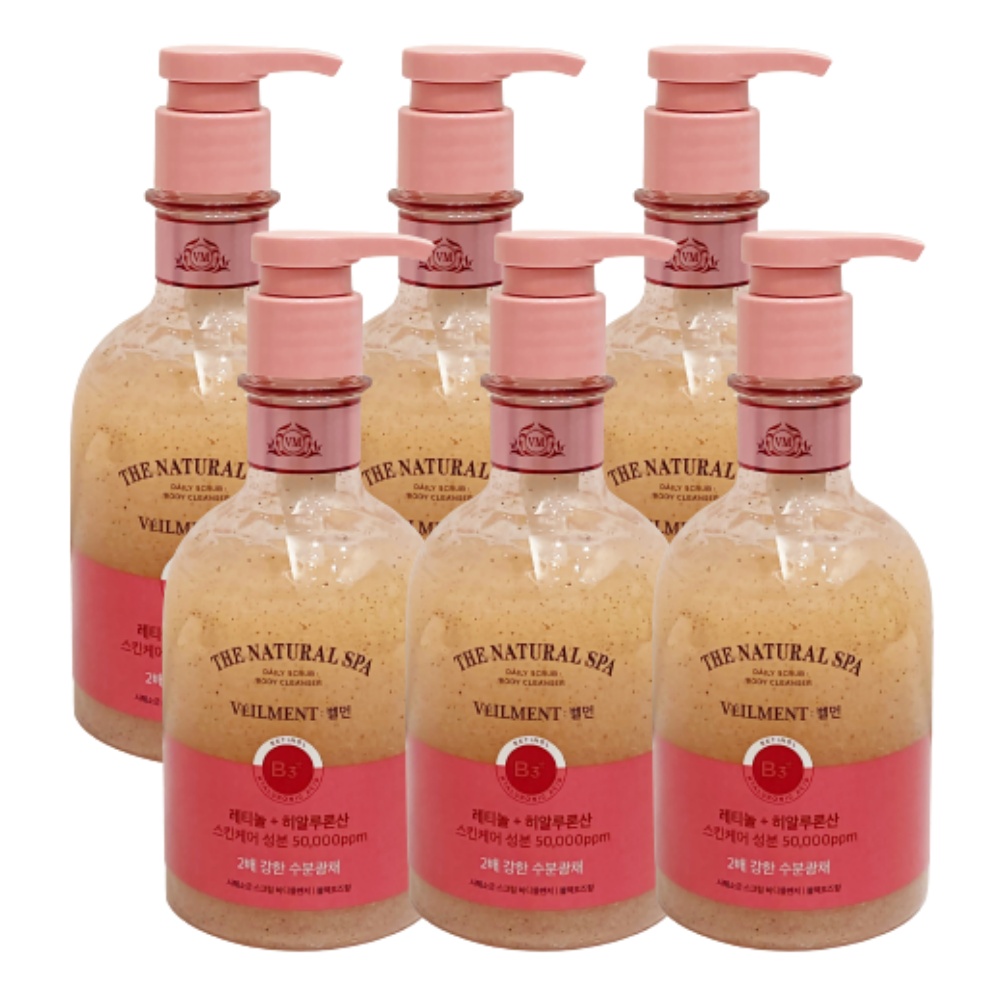 벨먼 내추럴 스파 수분광채 사해소금 스크럽 바디클렌저 블랙로즈, 400ml, 6개 66,000원
