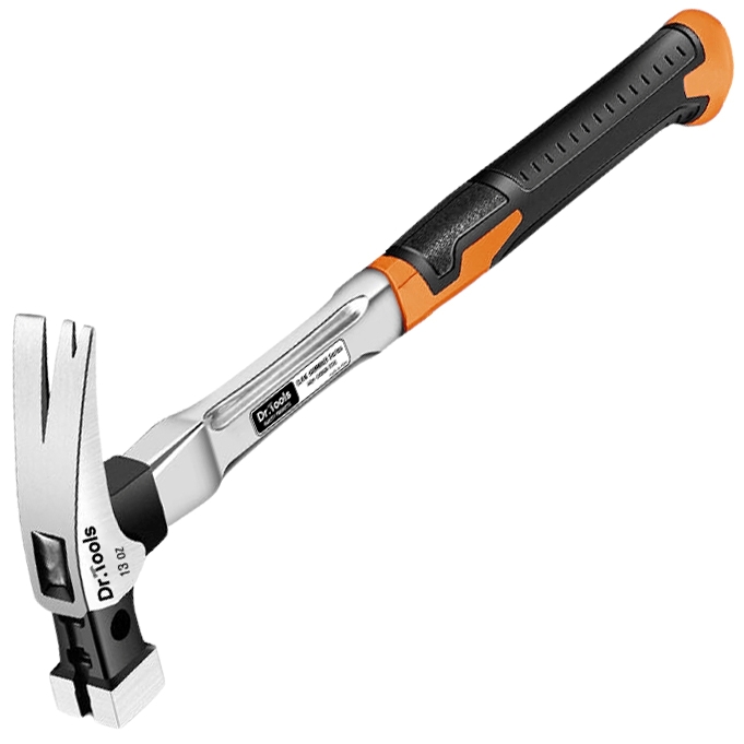 Dr.툴즈 고탄소강 장도리 망치 13oz 대형 콘크리트 못박기 목공 스틸 자석 빠루 망치 충격 방지 클로 해머, 1개, 스테인리스 핸들 직선 클로 사각헤드 XL 17,900원