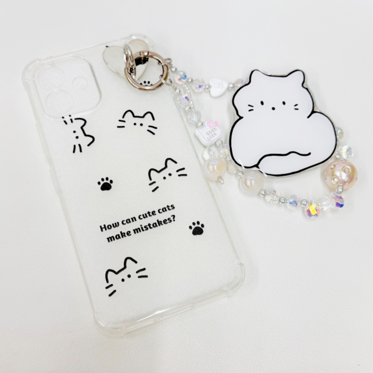 투명 젤리 핸드스트랩 고양이 네코 키티 캐릭터 디자인 ZEM폰 마이브키즈폰 AT-M130 케이스 16,500원