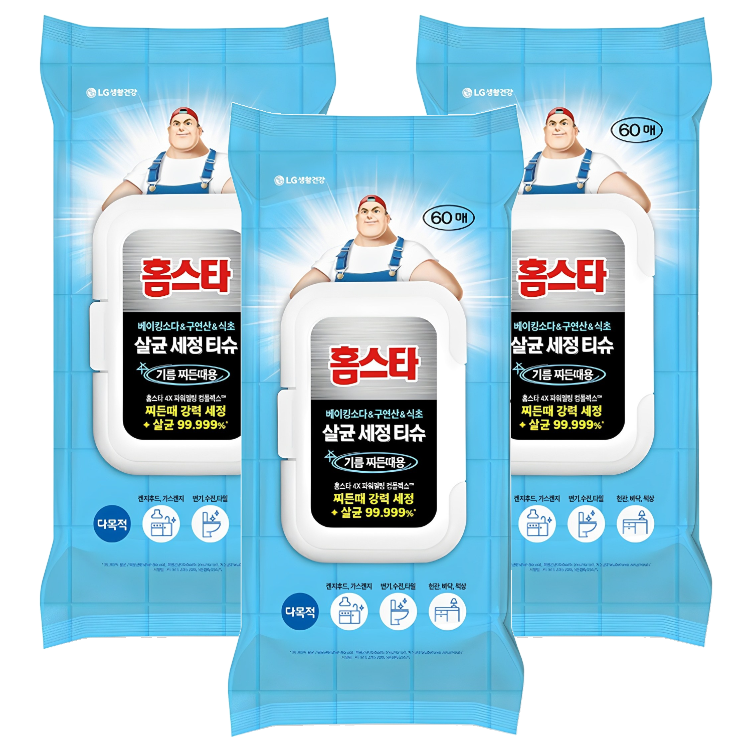 홈스타 다목적 살균세정티슈 기름찌든때 60p 14,920원