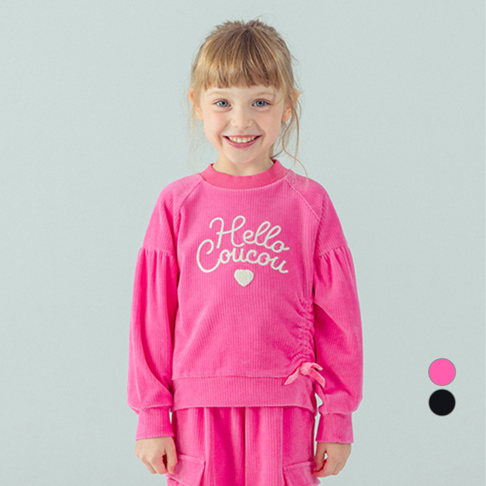 아이러브제이 아동용 헬로꾸꾸 벨로아 맨투맨 48,800원