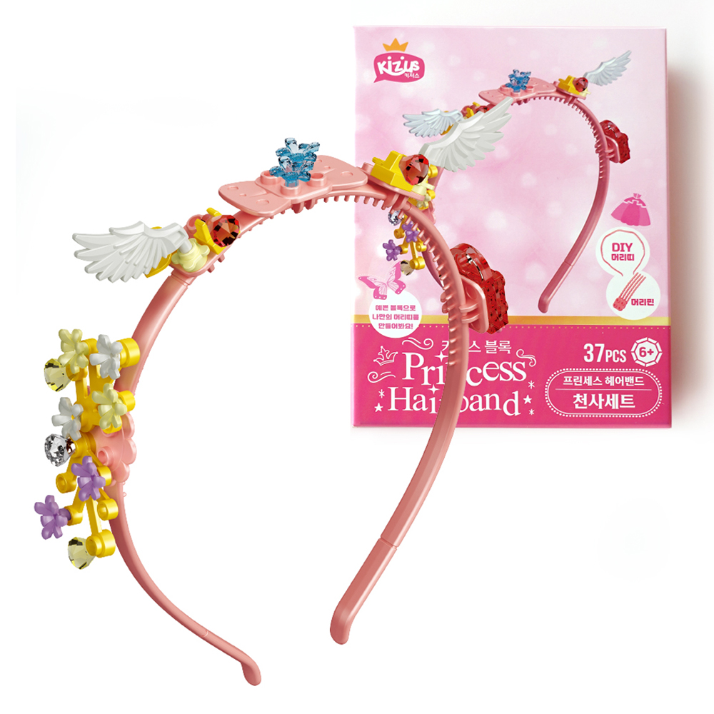 키저스 블럭 프린세스 헤어벤드, 5 딥핑크 천사, 1세트 4,990원