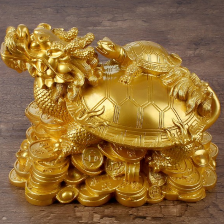 미츠키 황금 골드 거북이 풍수 장식 소품 재물운 인테리어, 황금 거북이 드래곤 69,800원
