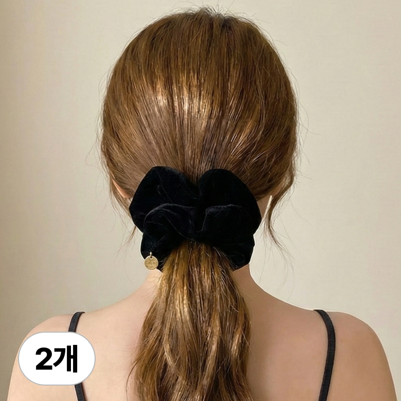 루미코나 1+1 여성 고급 헤어 벨벳 곱창 밴드 스크런치 8,600원
