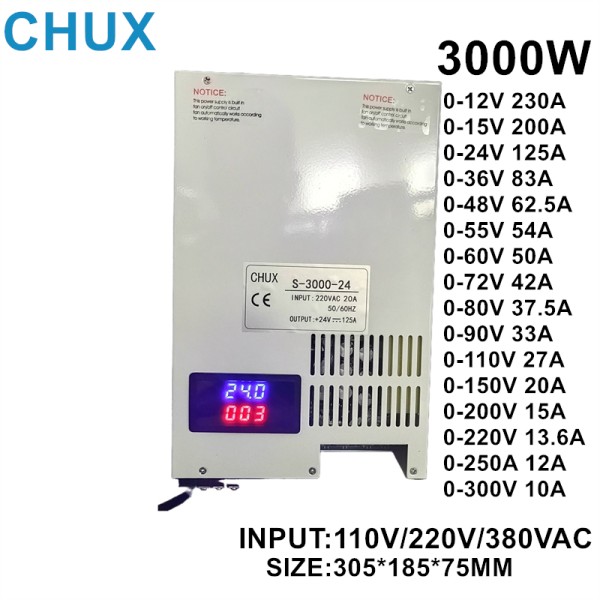 220V 60V AC LED 300V 80V 전원 공급 장치 12V 36V 가변 72V 3000W 24V SMPS 48V 출력 100V 스위칭 CHUX DISPALY 15V 403,500원