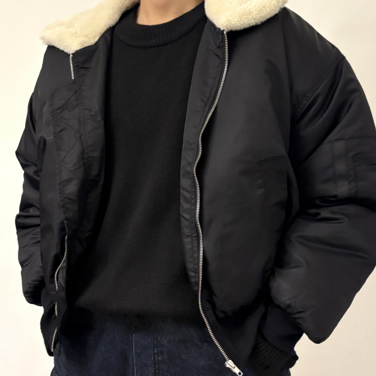 Wear.D 무스탕 남성 봄 가을 오버핏 크롭 캐쥬얼 방한 잠바 블루종 항공점퍼 웨어디 73,000원