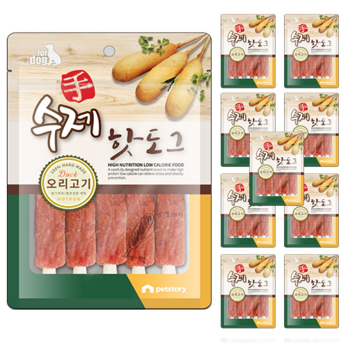 펫스토리 강아지 수제핫도그 간식, 오리고기, 100g, 10개, 현재가 21,800원