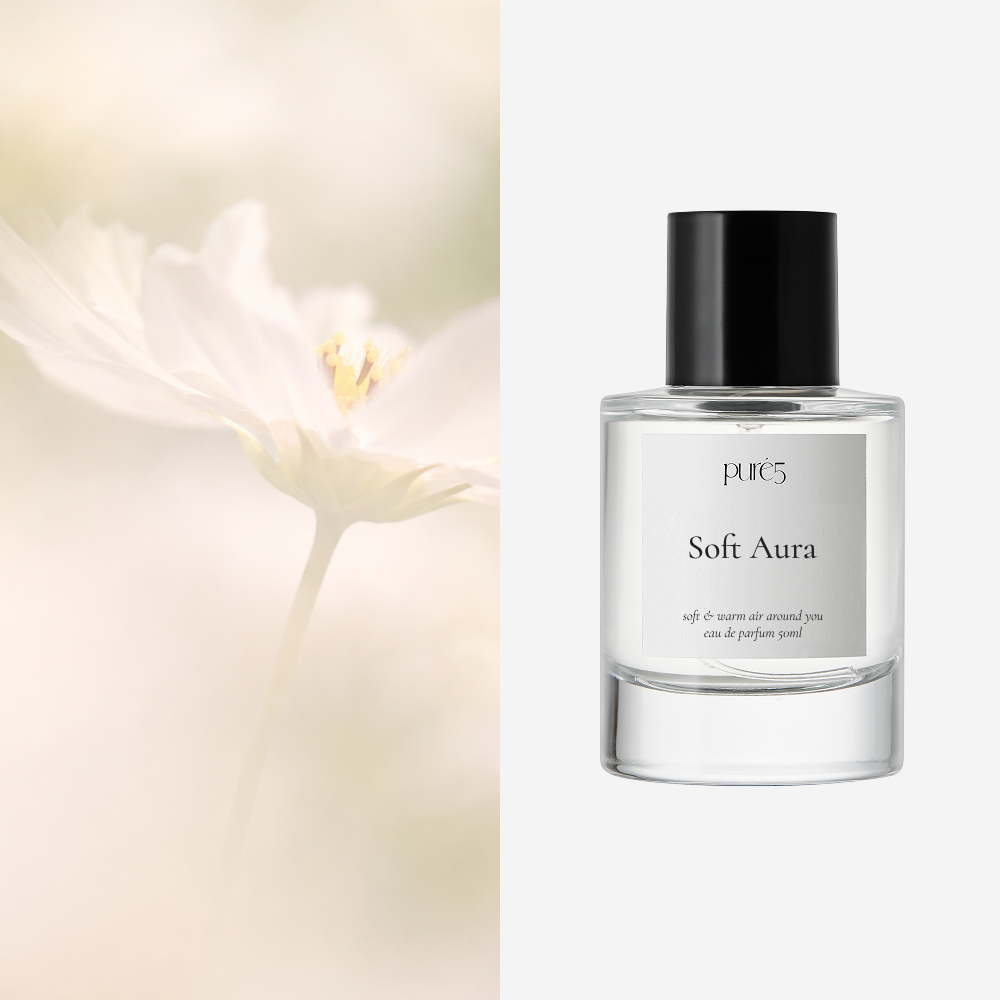 PURE5 뒤돌아보는 잔향 플로럴 머스크 비누향 향수 SOFT AURA, 1개, 18ml 17,000원