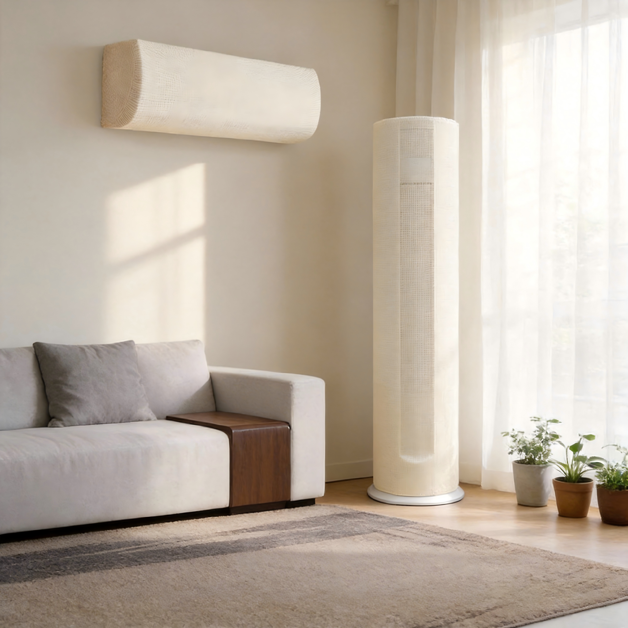 Maggoing 사계절 사용 가능 스트레치 원단 스탠드+벽걸이 에어컨 커버 먼지방지 거실용, 밀크 화이트 30,880원