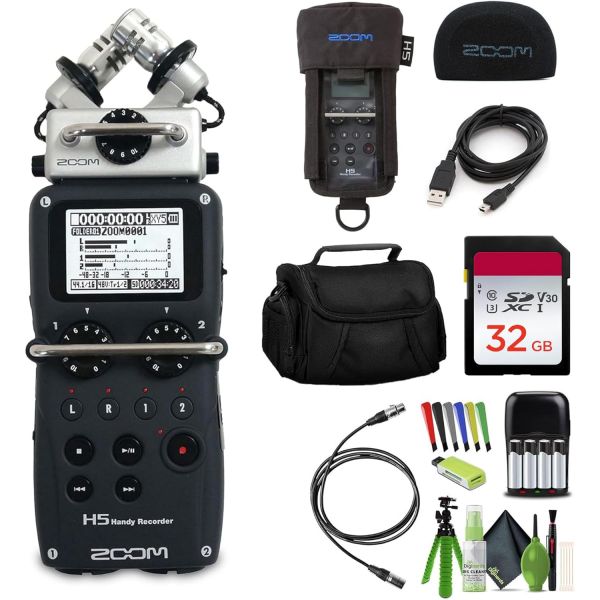 비디오 오디오 음악 팟캐스트를 위한 Zoom H5 4트랙 휴대용 핸디 레코더 교체 가능한 XY 마이크 캡슐 스테레오 마이크 XLRTRS 입력 2개 USB 오디오 인터페이스 배터 645,700원
