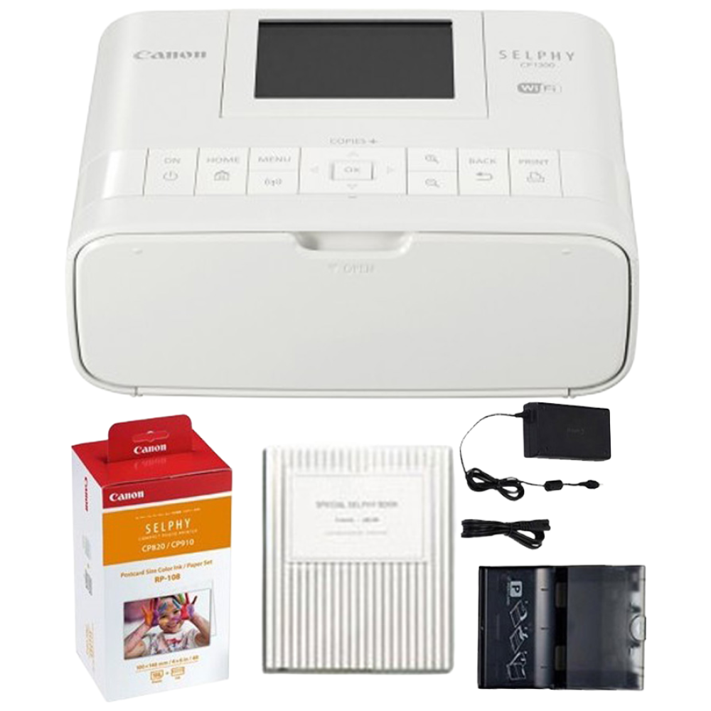 캐논 셀피 포토프린터 CP1200 + 인화지 108매 세트, 1세트, CP1300 화이트 + 엽서크기108매인화지 + 잉크2개 280,000원
