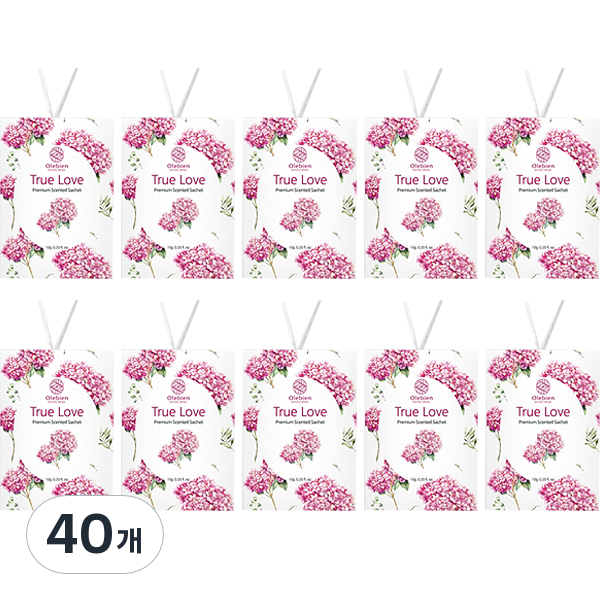 올레비엔 옷장 사쉐 종이방향제 본품 트루러브 향, 10g, 40개, 트루러브향 34,300원