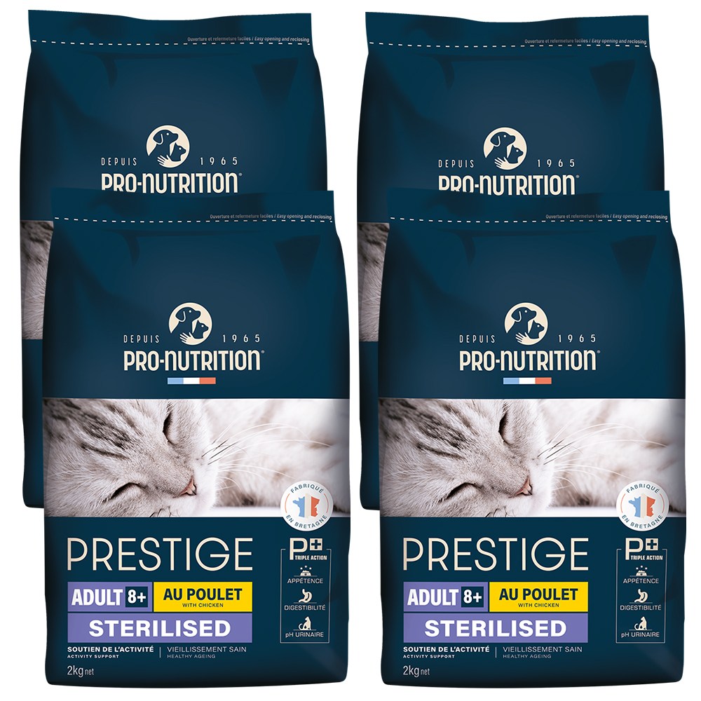(항균 삽 증정) 프로뉴트리션 프레스티지 캣 시니어8+ 중성화 어덜트 고양이 사료, 4개, 2kg, 닭+돼지 109,000원