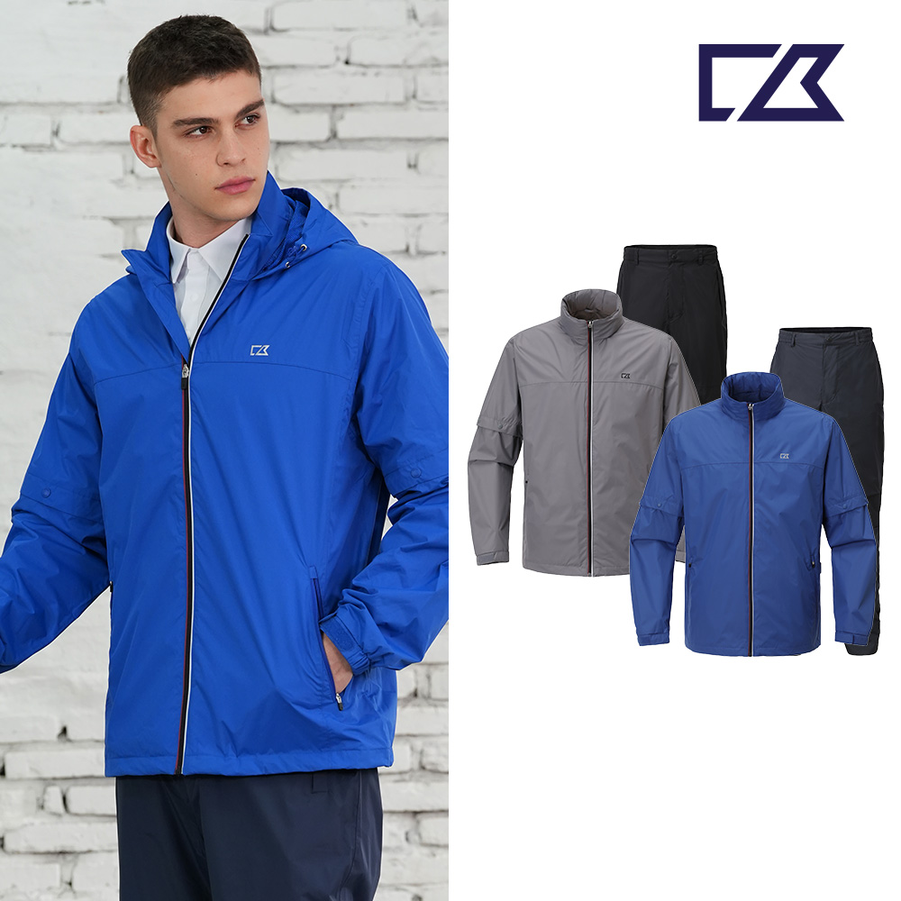 [완판/추가리오더입고] 커터앤벅 남성 골프 라인포인트 비옷 상/하의 세트 - CBM3ARW303 109,000원