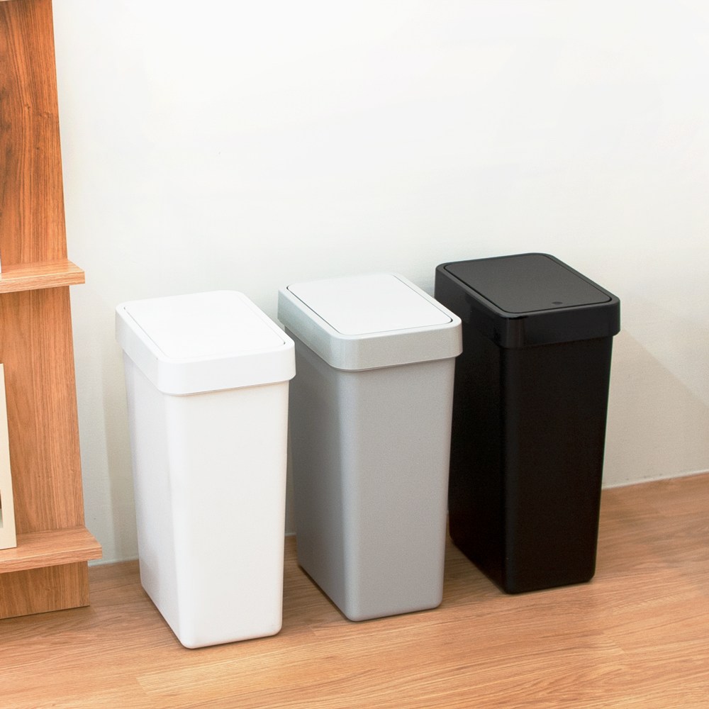 심플플랫 종량제 쓰레기통 원터치 인테리어 화장실 휴지통 5L 10L 20L, 화이트, 1개 9,900원